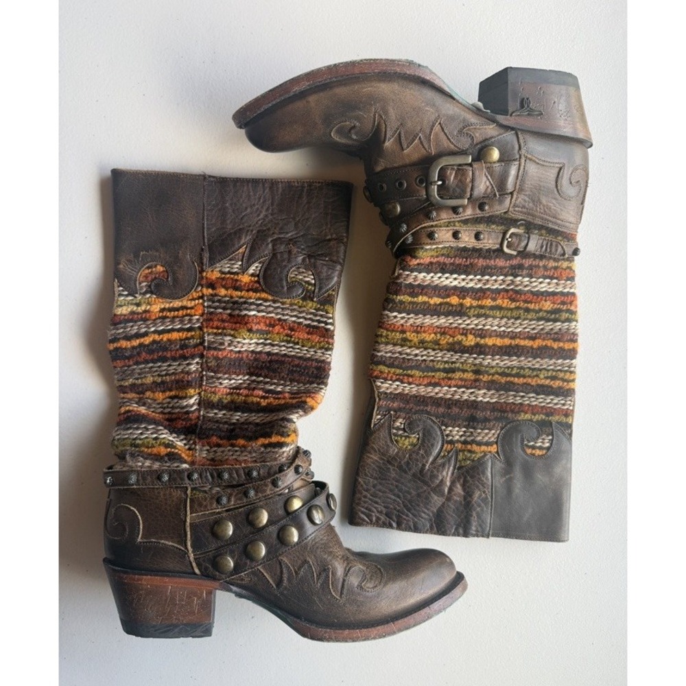 Lane Paradise Olive Leather Western Cowboy Boots Women's 5.5 NWOB